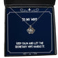 fancy wife gifts keep calm and let the secretary wife handle it best crown pendant necklace for wife from husband