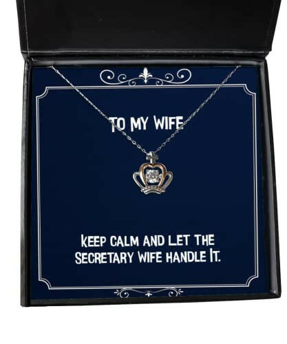 fancy wife gifts keep calm and let the secretary wife handle it best crown pendant necklace for wife from husband