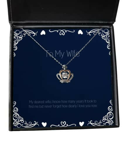 best wife my dearest wife i know how many years it took to find me but special crown pendant necklace for wife from husband