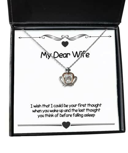 sarcasm wife gifts i wish that i could be your first thought when you wake up and the last joke holiday crown pendant necklace from wife