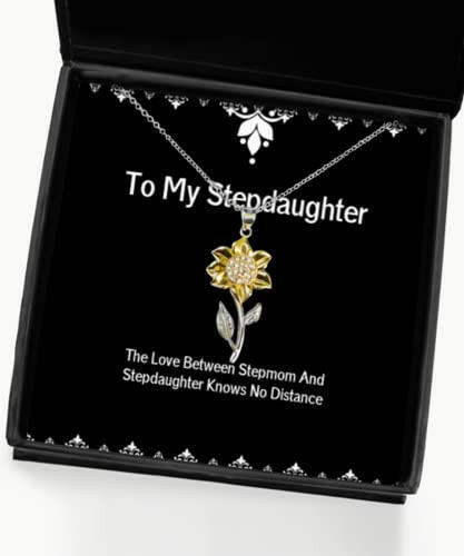 sarcasm stepdaughter sunflower pendant necklace the love between stepmom and stepdaughter present for daughter from mother
