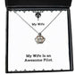 unique wife my wife is an awesome pilot sarcasm crown pendant necklace for from husband