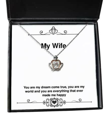 brilliant wife you are my dream come true you are my world and you are everything that wife crown pendant necklace from husband