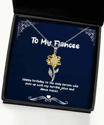 happy birthday to the only person who puts up with sunflower pendant necklace fiancee jewelry inspirational gifts for fiancee gifts from nature gifts from the heart gifts from loved ones