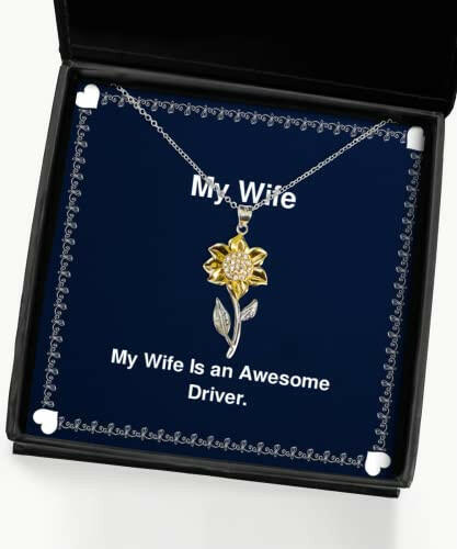 brilliant wife gifts my wife is an awesome driver beautiful holiday sunflower pendant necklace from