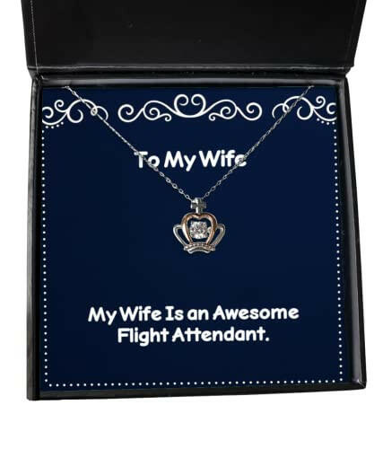 cool wife gifts my wife is an awesome flight attendant epic holiday crown pendant necklace gifts for