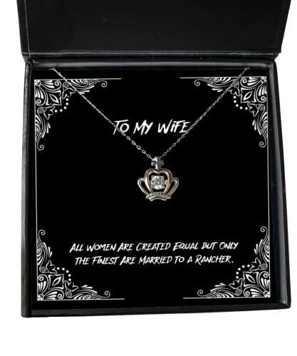 cheap wife all women are created equal but only the finest are married to a rancher wife crown pendant necklace from husband
