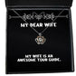 my wife is an awesome tour guide crown pendant necklace wife present from husband unique idea jewelry for unique wife gifts best wife gifts thoughtful wife gifts funny wife gifts