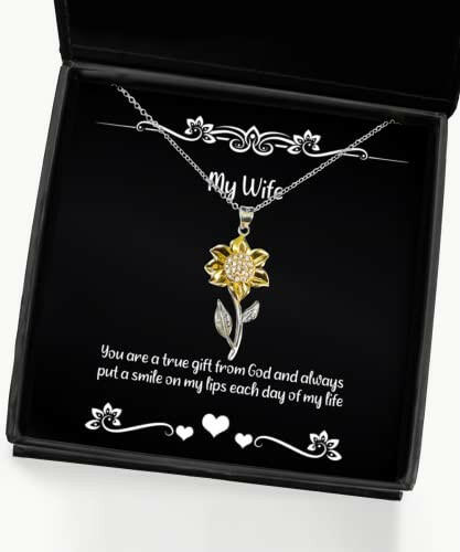 fun wife gifts you are a true gift from god and always put a motivational holiday sunflower pendant necklace gifts for wife funny jewelry funny gifts funny gift ideas unique jewelry unique