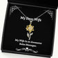 funny wife my wife is an awesome sales manager sarcasm sunflower pendant necklace for from husband