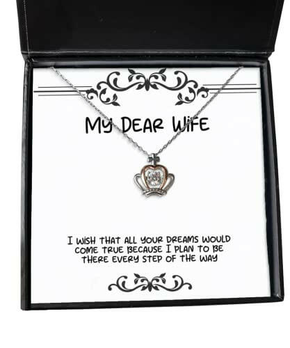 perfect wife gifts i wish that all your dreams would come true because i plan to be there unique holiday crown pendant necklace from wife