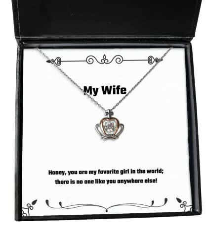 inspirational wife crown pendant necklace honey you are my favorite girl in the for wife present from husband jewelry for wife