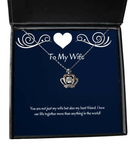 new wife gifts you are not just my wife but also my best friend i love our best holiday crown pendant necklace from wife