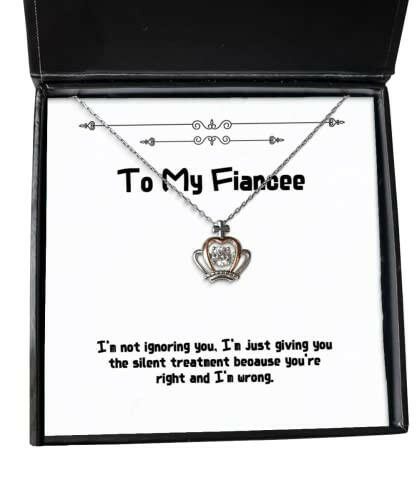 epic fiancee gifts im not ignoring you im just giving you the silent cute holiday crown pendant necklace gifts for funny fiancee gifts funny engagement gifts funny wedding gifts bride to