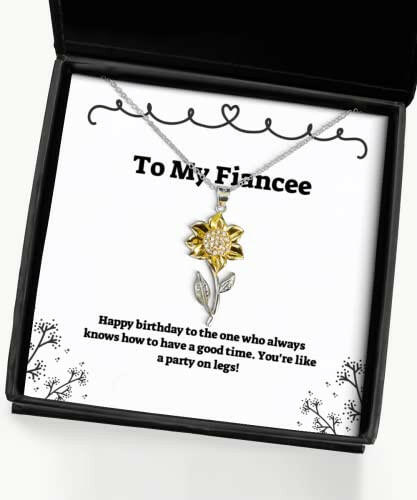 happy birthday to the one who always knows how to have a fiancee sunflower pendant necklace love fiancee gifts jewelry for funny jewelry funny gifts jewelry gift funny gift