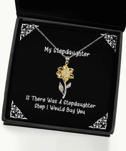 love stepdaughter gifts if there was a stepdaughter shop i would buy you motivational sunflower pendant necklace for daughter from mother