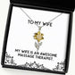 my wife is an awesome massage therapist wife sunflower pendant necklace joke wife jewelry for