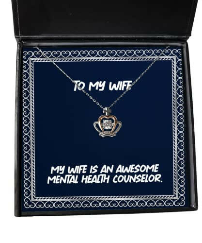 funny wife gifts my wife is an awesome mental health counselor inspirational holiday crown pendant necklace gifts for funny wife gift ideas gag gifts for wives novelty gifts for wives funny