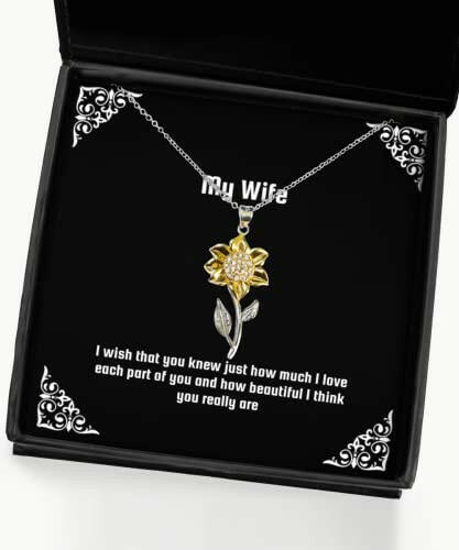 i wish that you knew just how much i love each part of you and how sunflower pendant necklace wife jewelry sarcasm for wife