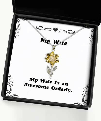 my wife is an awesome orderly sunflower pendant necklace wife present from husband unique jewelry for gift ideas for him gift ideas for her gift ideas for kids gift ideas for teens gift
