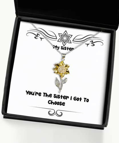 joke sister gifts youre the sister i got to choose christmas sunflower pendant necklace for sister