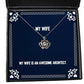 funny wife my wife is an awesome architect wife crown pendant necklace from husband