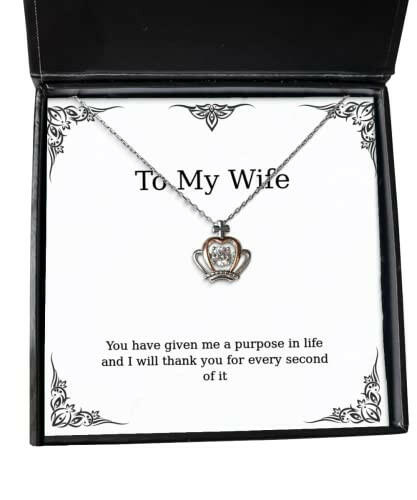 inappropriate wife crown pendant necklace you have given me a purpose in life and i will present for wife sarcastic from husband
