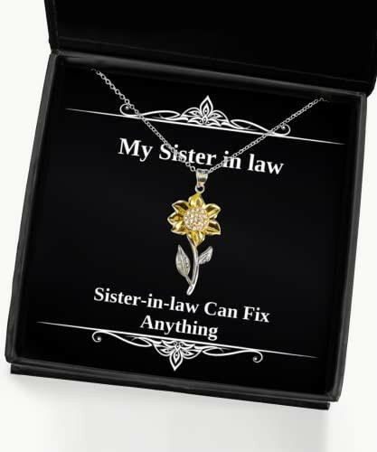 sister in law gifts for sisters sister in law can fix anything love sister in law sunflower pendant necklace from sister
