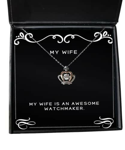 perfect wife crown pendant necklace my wife is an awesome watchmaker inspire for valentines day
