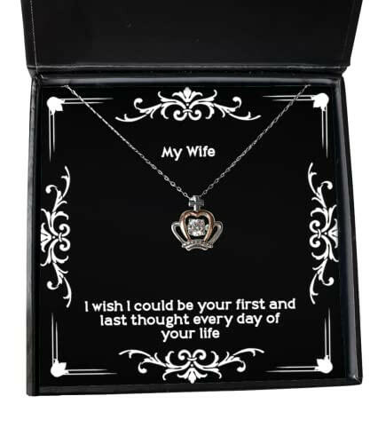 wife for wife i wish i could be your first and last thought every inspirational wife crown pendant necklace jewelry from husband