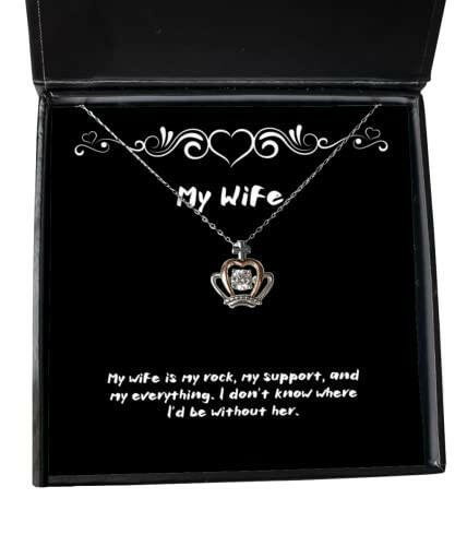 best wife gifts my wife is my rock my support and my everything i dont nice birthday crown pendant necklace from wife