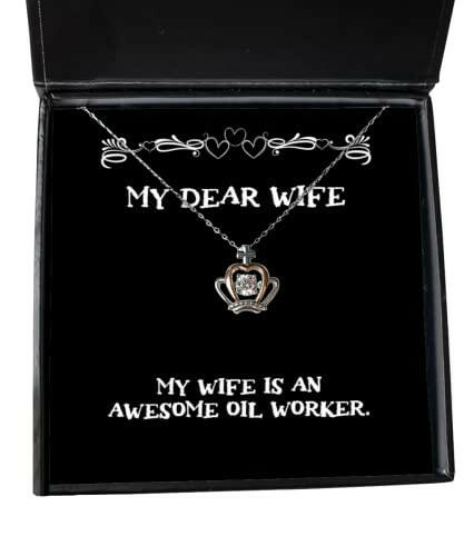 funny wife my wife is an awesome oil worker holiday crown pendant necklace for wife