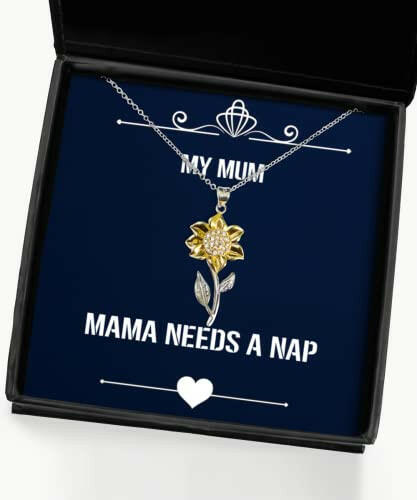 reusable mum gifts mama needs a nap sarcasm sunflower pendant necklace for mom from son daughter