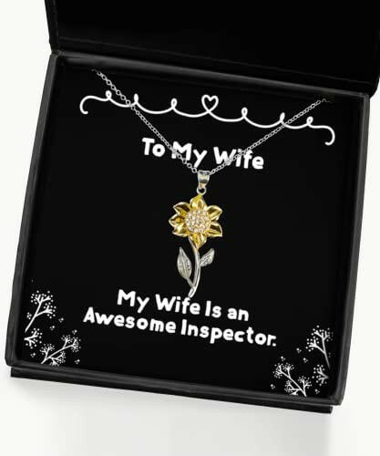 useful wife my wife is an awesome inspector unique holiday sunflower pendant necklace for