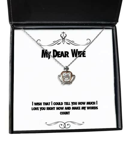 i wish that i could tell you how much i love you right now and wife crown pendant necklace cool wife gifts jewelry for wife