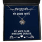 cute wife my wife is an awesome dealer funny christmas crown pendant necklace for