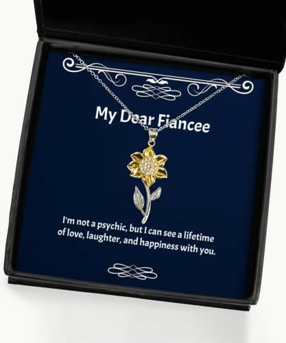 im not a psychic but i can see a lifetime of love fiancee sunflower pendant necklace joke fiancee gifts jewelry for engagement ring wedding band diamond gold silver platinum