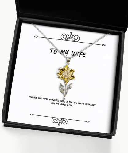 funny wife you are the most beautiful thing in my life happy valentines day my lovely holiday sunflower pendant necklace for wife