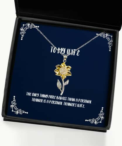 the only thing more badass than a personal trainer is a sunflower pendant necklace wife present from husband funny jewelry for wife