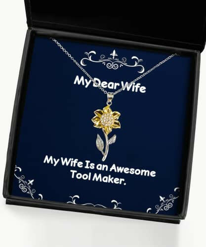 motivational wife sunflower pendant necklace my wife is an awesome tool maker unique gifts gifts for her gifts for him gifts for kids gifts for teens gifts for men gifts