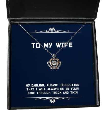 fancy wife crown pendant necklace my darling please understand that i will always be by your present for wife funny from husband