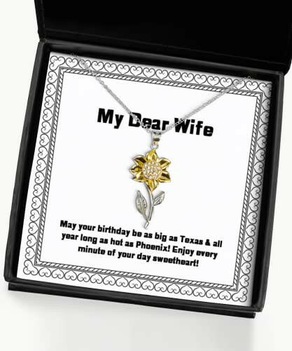 best wife may your birthday be as big as texas all year long as hot special holiday sunflower pendant necklace for wife