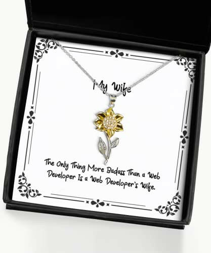 wife gifts for wife the only thing more badass than a web beautiful wife sunflower pendant necklace jewelry from husband gift ideas for him gift ideas for her gift ideas for kids gift ideas