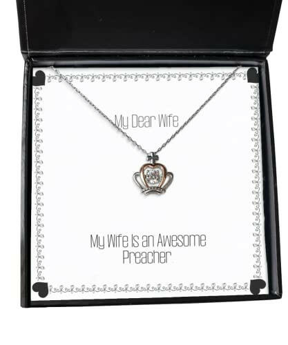 motivational wife my wife is an awesome preacher inspire crown pendant necklace for from husband