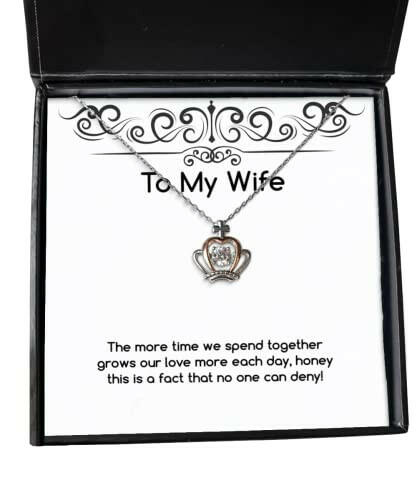 epic wife gifts the more time we spend together grows our love more each day honey wife crown pendant necklace from husband birthday crown pendant necklace gift birthday crown pendant necklace