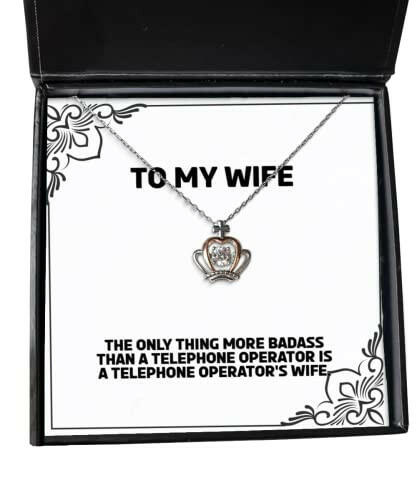 useful wife crown pendant necklace the only thing more badass than a telephone for wife present from husband jewelry for wife