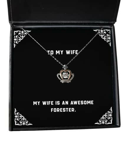 funny wife my wife is an awesome forester wife crown pendant necklace from husband