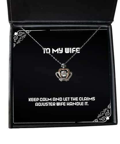 cool wife gifts keep calm and let the claims adjuster wife handle it beautiful crown pendant necklace for wife from husband fancy wife gift luxury wife gift expensive wife gift unique wife