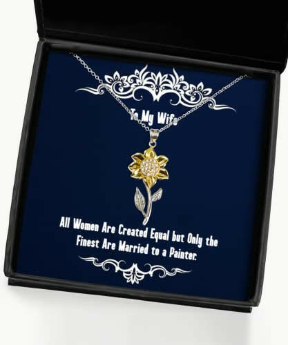 unique wife all women are created equal but only the finest are married to a joke holiday sunflower pendant necklace for wife