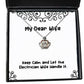 inspire wife keep calm and let the electrician wife handle it fancy crown pendant necklace for wife from husband